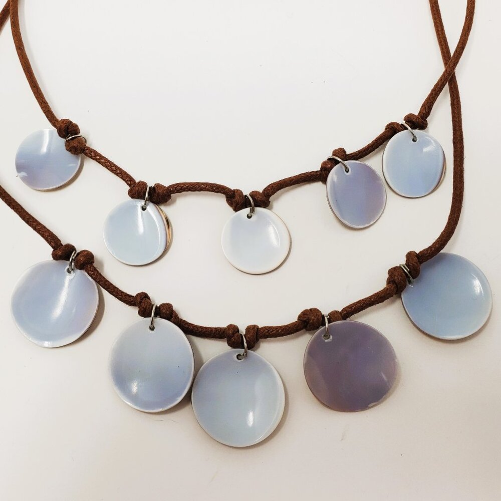 Tortoiseshell Disc Necklace - Picture 4 of 4